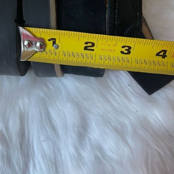 Natural Soul Kaila black faux suede wedge sandals with Velcro straps size 10M - Picture 6 of 9